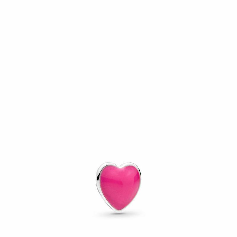 Pandora Australia Magenta Heart Petite Locket Charm - Sterling Silver | SMOPIY794